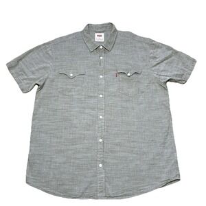 Levi's Men's XL Short Sleeve Shirt Classic Western Standard Fit Button Up Gray
